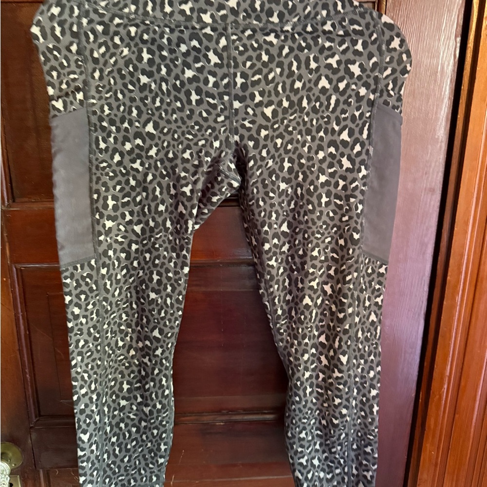 Fabletics Animal Print Joggers with Dark Gray Panels